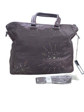 Liebeskind Berlin Wine Cherry Large Leather Studded Stachel Tote Bag NWT